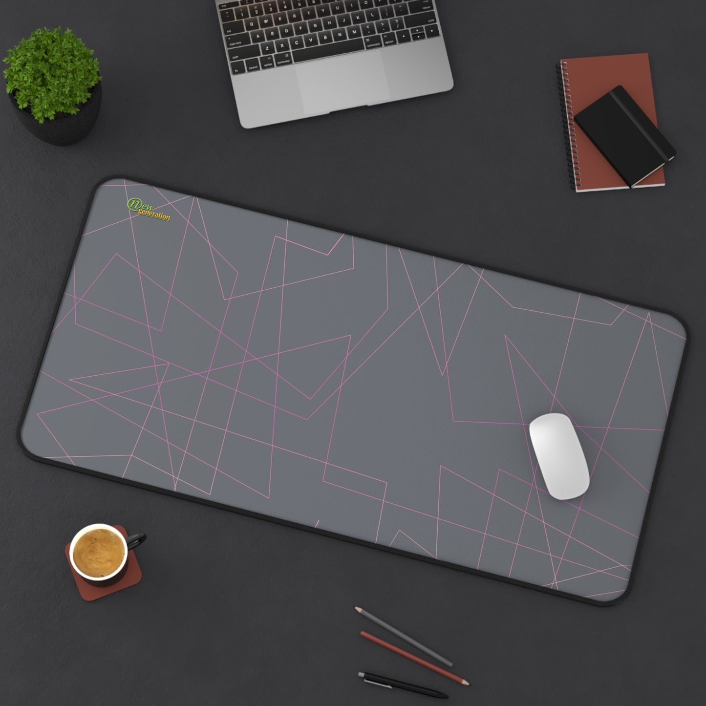 New Generation - Modern Geometric Desk Mat, Stylish Office Accessories, Elegant Mouse Pad, Minimalist Desk Decor, Gift for Home Office