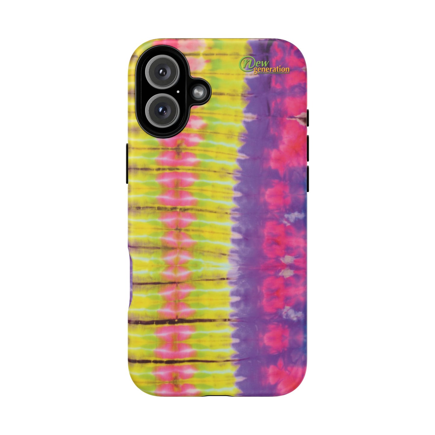 Tie-Dye Phone Case, Colorful Tough Case, Free-Spirited Phone Cover, Gift for Teens, Vibrant Phone Accessory, Funky Style iPhone 16 Plus Matte