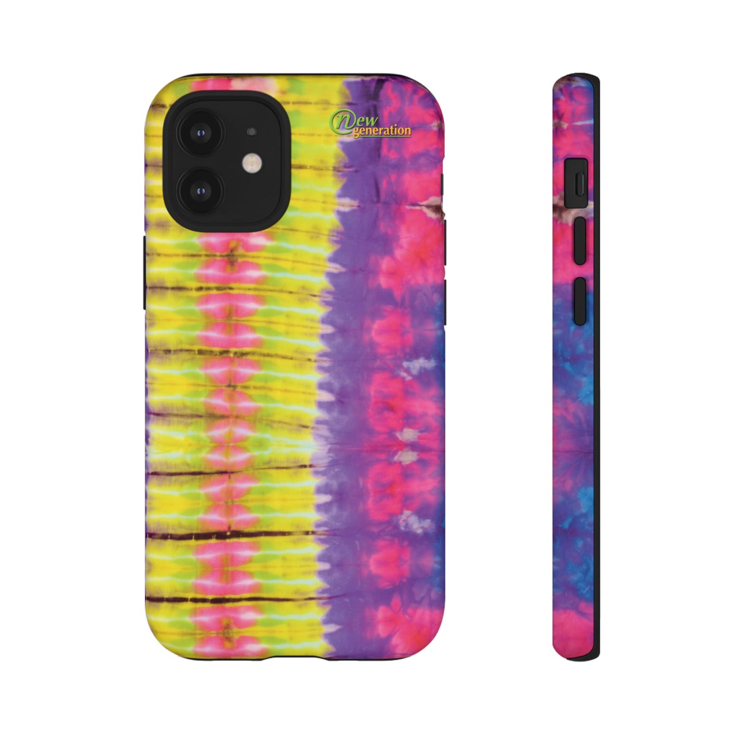 Tie-Dye Phone Case, Colorful Tough Case, Free-Spirited Phone Cover, Gift for Teens, Vibrant Phone Accessory, Funky Style iPhone 12 Mini Matte
