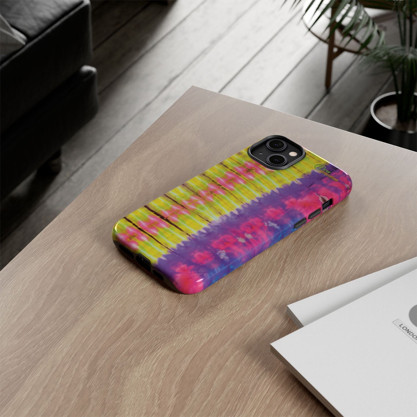 Tie-Dye Phone Case, Colorful Tough Case, Free-Spirited Phone Cover, Gift for Teens, Vibrant Phone Accessory, Funky Style