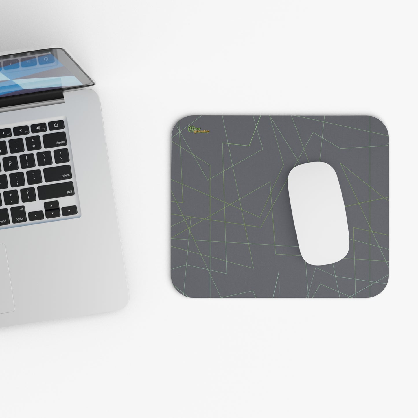 New Generation - Geometric Gray Mouse Pad, Stylish Desk Accessory for Home Office, Gamer Gift, Minimalist Office Decor, Ergonomic Mousepad