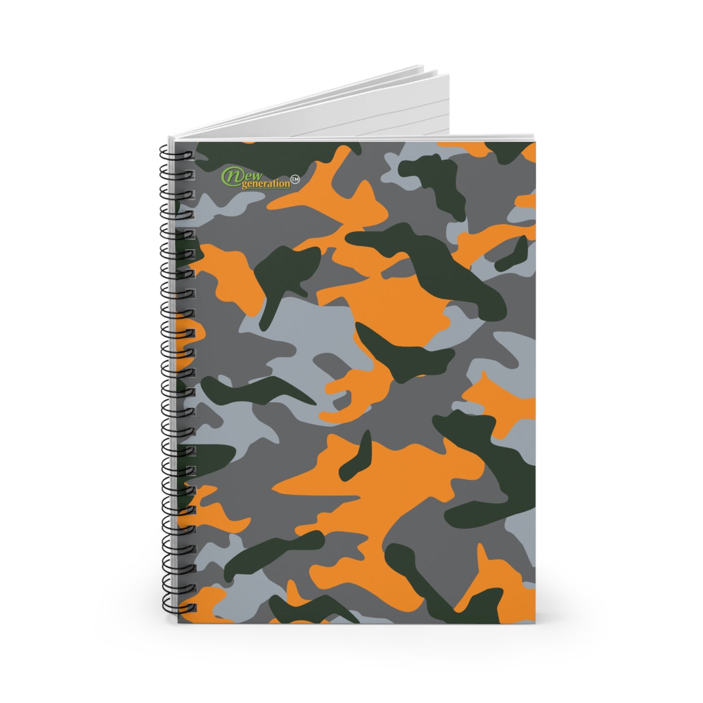 Hard Cover Lined Journal Notebook - Camou Orange notebook Ruled Line, 6x8 inches with 118 pages for Work, School, Home, Daily Planner,