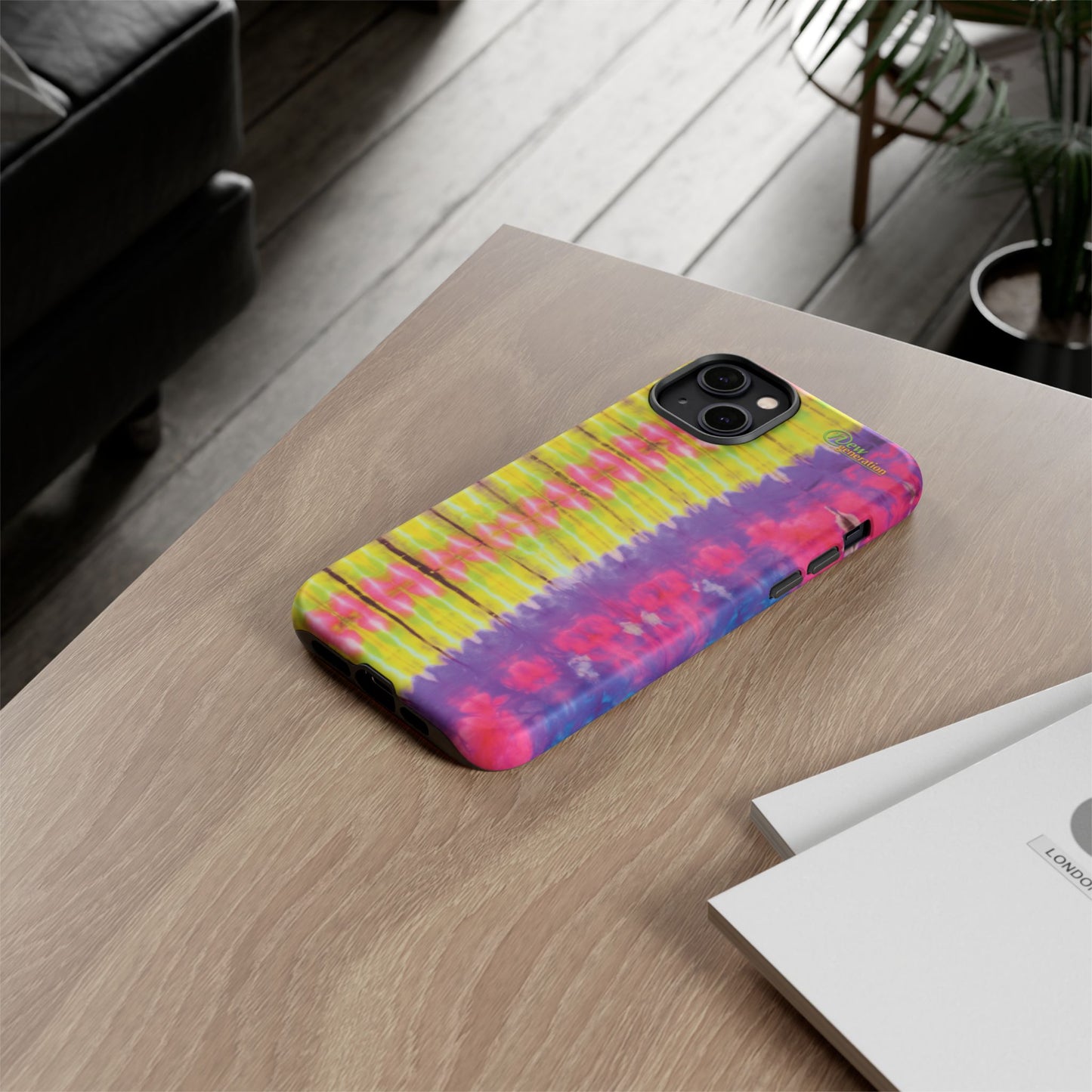 Tie-Dye Phone Case, Colorful Tough Case, Free-Spirited Phone Cover, Gift for Teens, Vibrant Phone Accessory, Funky Style