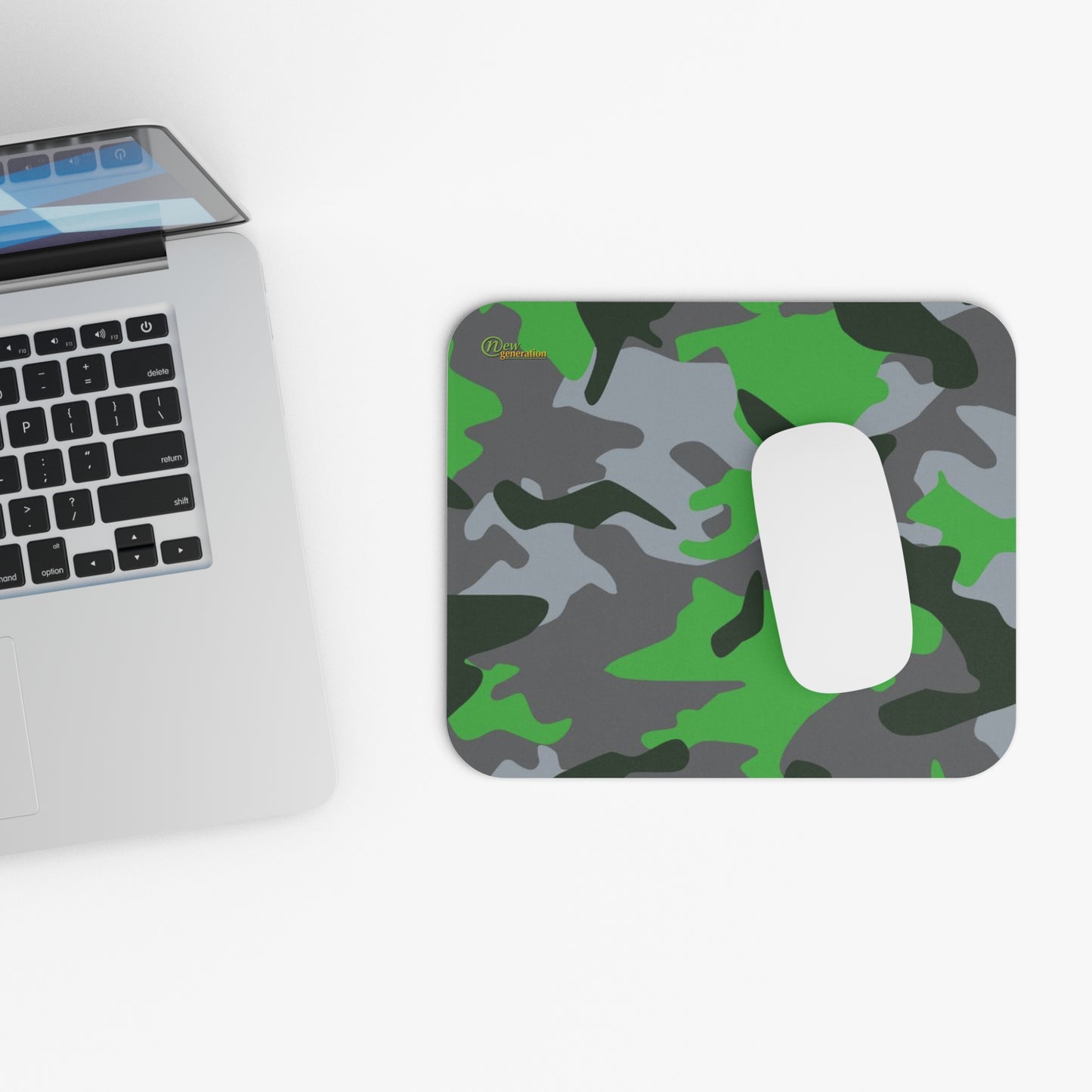 New Generation - Camo Mouse Pad for Gamers, Office Decor, Military Aesthetic, Unique Gifts for Him, Computer Accessories, Green Camouflage