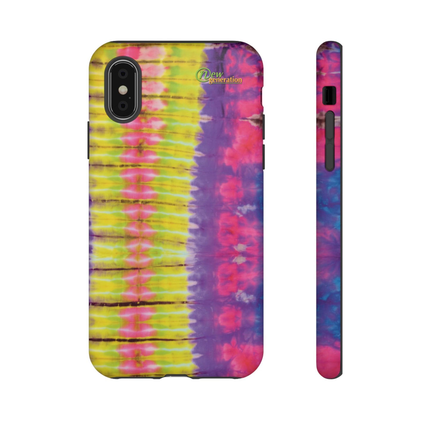 Tie-Dye Phone Case, Colorful Tough Case, Free-Spirited Phone Cover, Gift for Teens, Vibrant Phone Accessory, Funky Style iPhone X Matte