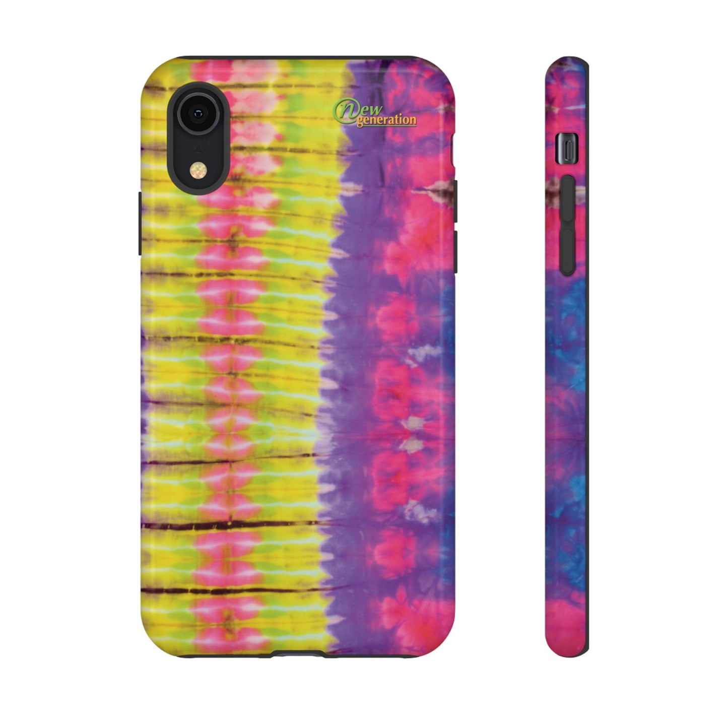 Tie-Dye Phone Case, Colorful Tough Case, Free-Spirited Phone Cover, Gift for Teens, Vibrant Phone Accessory, Funky Style iPhone XR Glossy