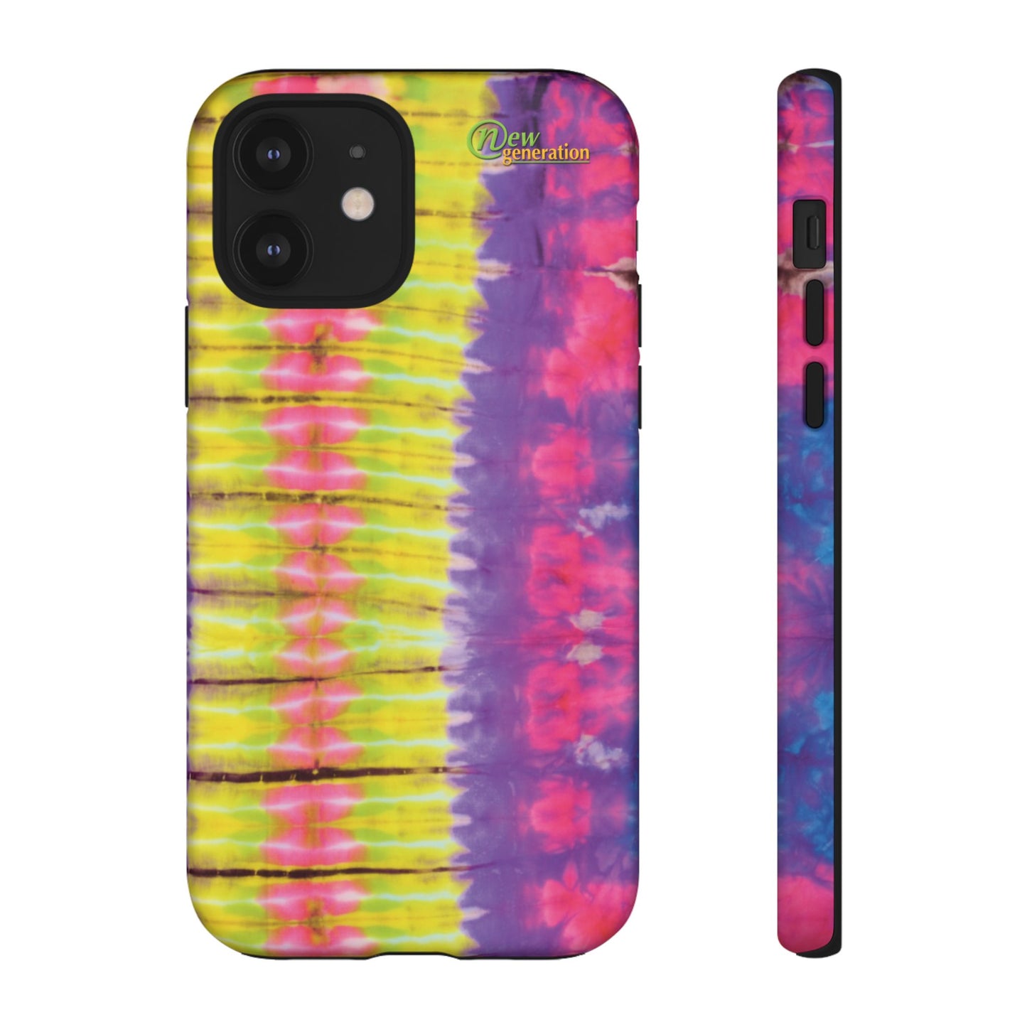 Tie-Dye Phone Case, Colorful Tough Case, Free-Spirited Phone Cover, Gift for Teens, Vibrant Phone Accessory, Funky Style iPhone 12 Matte