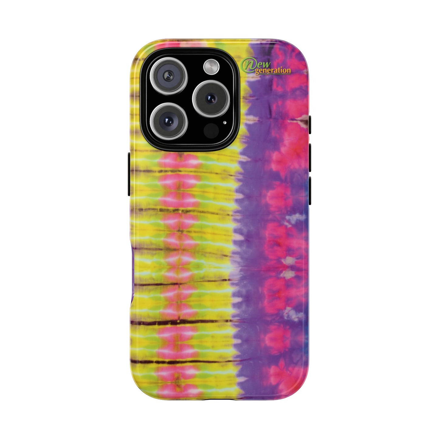 Tie-Dye Phone Case, Colorful Tough Case, Free-Spirited Phone Cover, Gift for Teens, Vibrant Phone Accessory, Funky Style iPhone 16 Pro Glossy