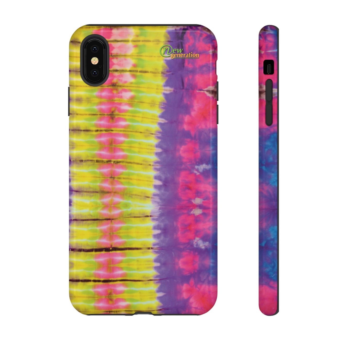 Tie-Dye Phone Case, Colorful Tough Case, Free-Spirited Phone Cover, Gift for Teens, Vibrant Phone Accessory, Funky Style iPhone XS MAX Glossy