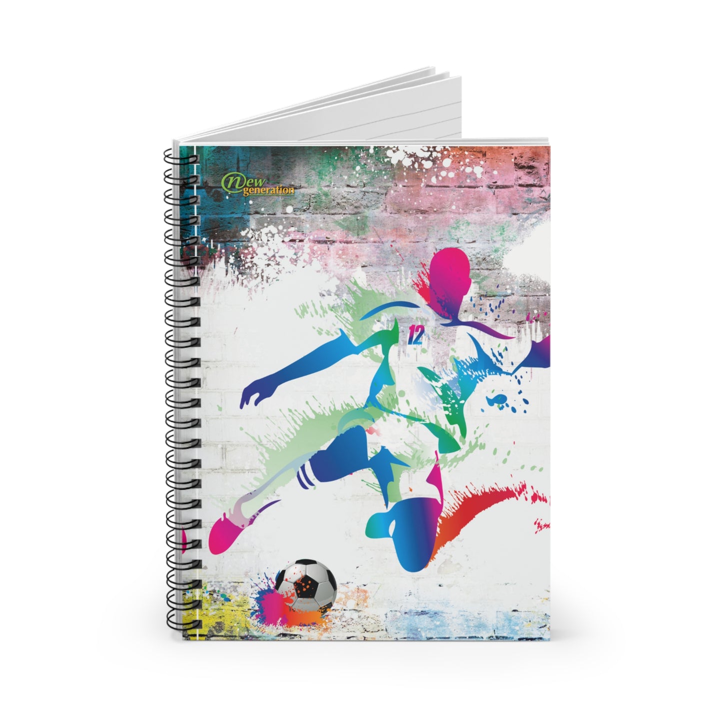 Hard Cover Lined Journal Notebook - Soccer Design Ruled Line, 6x8 inches with 118 pages for Work, School, Office, Home, Daily Planner,