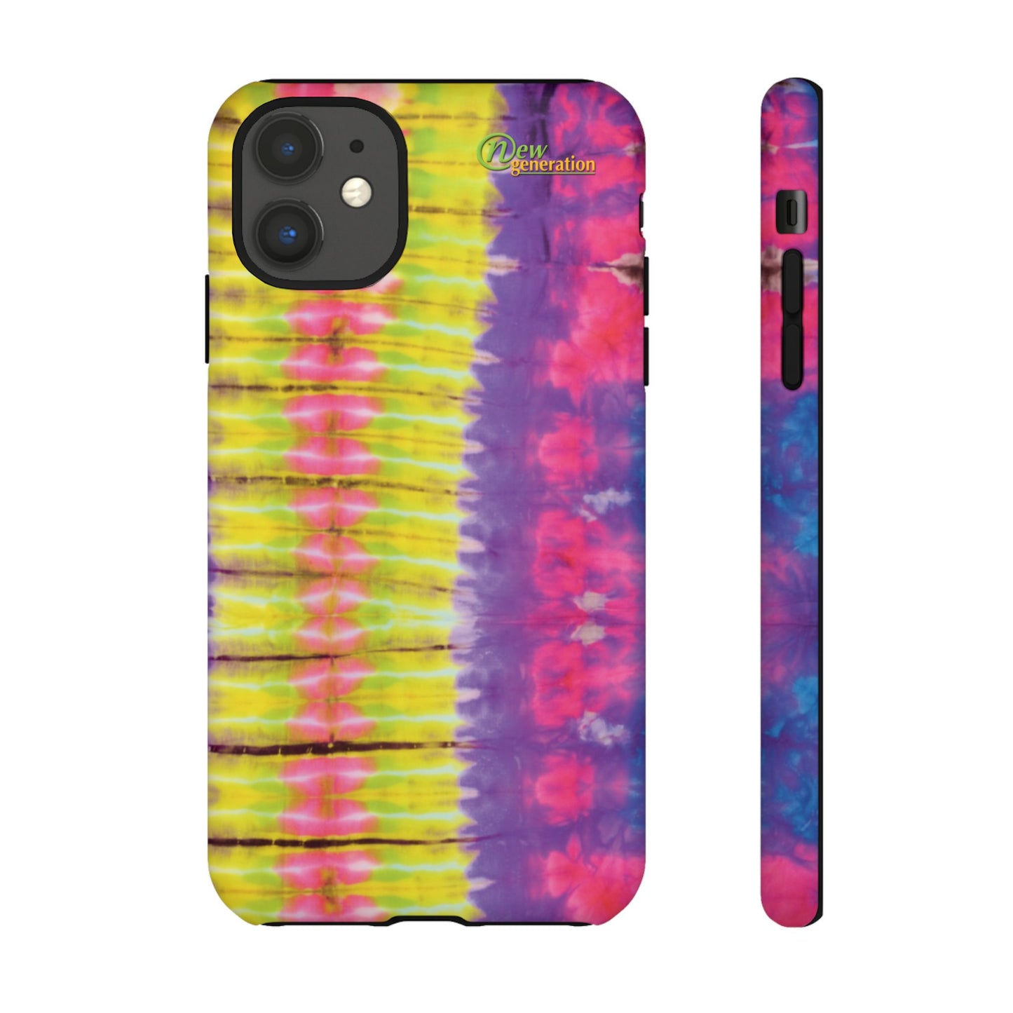 Tie-Dye Phone Case, Colorful Tough Case, Free-Spirited Phone Cover, Gift for Teens, Vibrant Phone Accessory, Funky Style iPhone 11 Matte