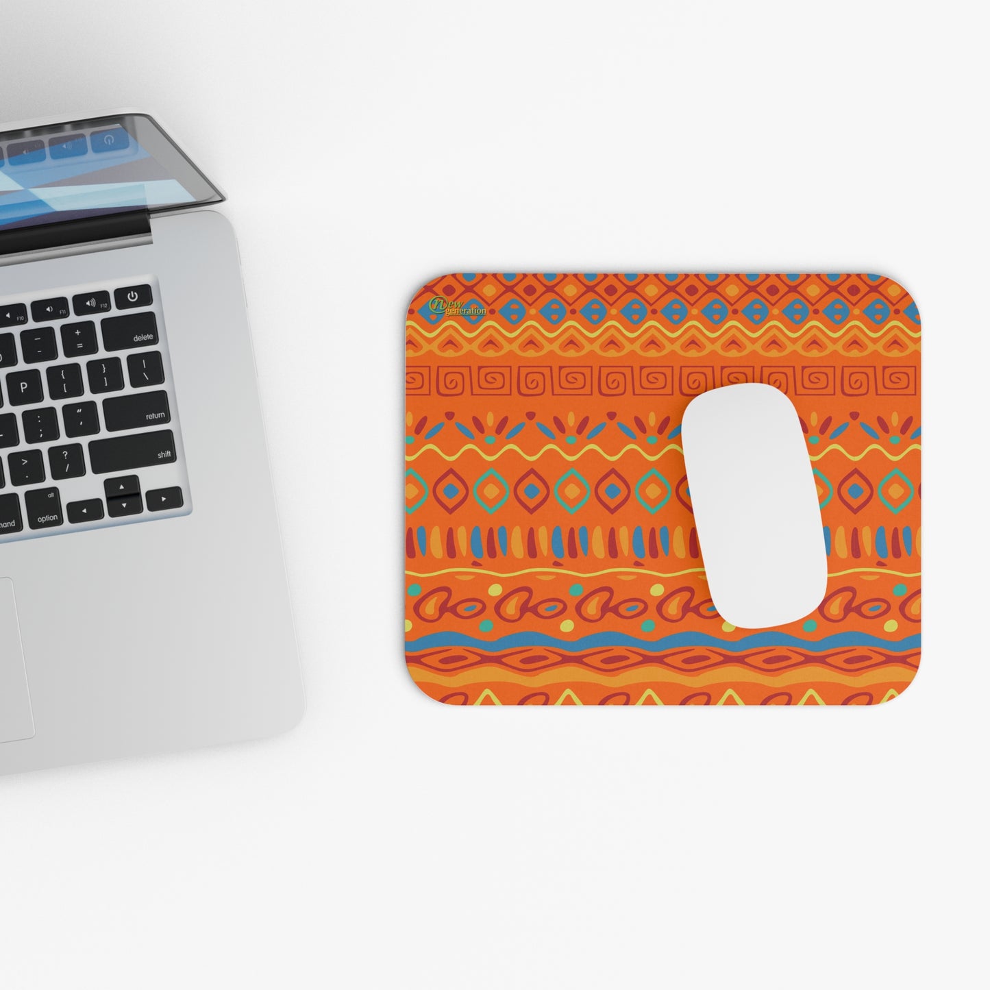 New Generation - Vibrant Boho Mouse Pad, Colorful Desk Accessory for Home Office, Gift for Students, Geometric Pattern, Computer Mouse Mat