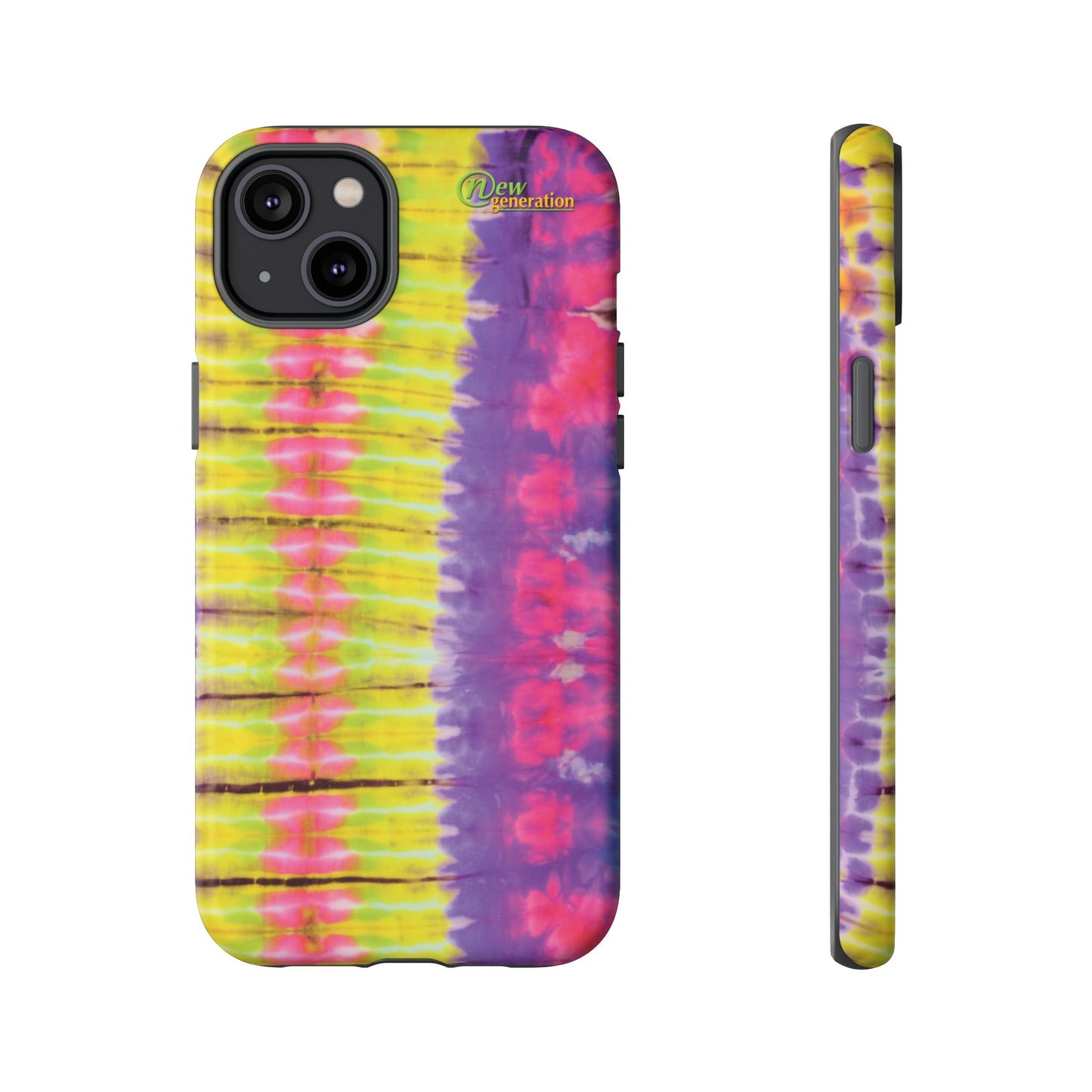 Tie-Dye Phone Case, Colorful Tough Case, Free-Spirited Phone Cover, Gift for Teens, Vibrant Phone Accessory, Funky Style iPhone 14 Plus Matte