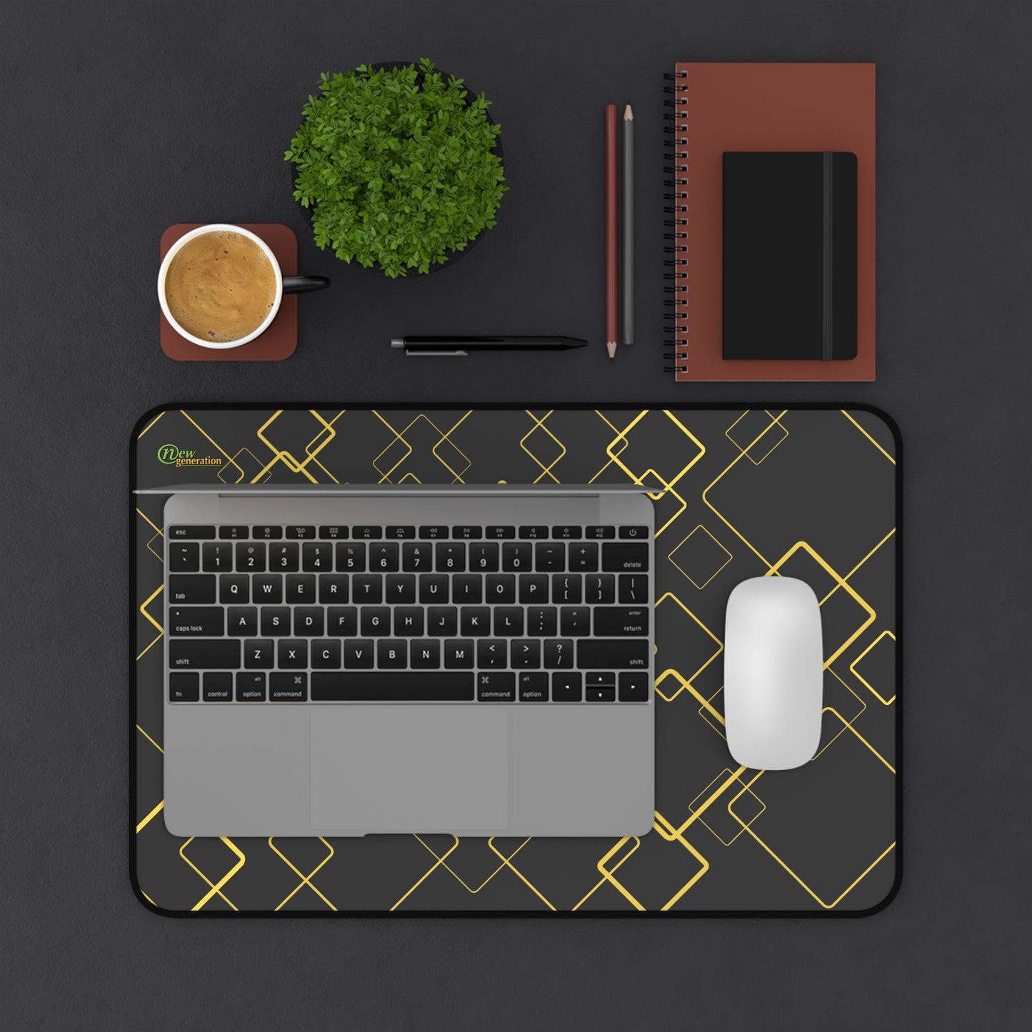 New Generation - Elegant Geometric Desk Mat, Stylish Mouse Pad, Office Decor, Work from Home Essentials, Gift for Professionals 12" × 18"