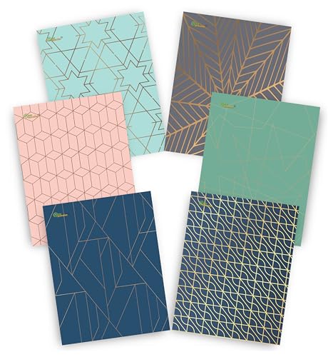 New Generation - Gold Patterns - 2 Pocket Folder / Portfolio, 6 Pack .