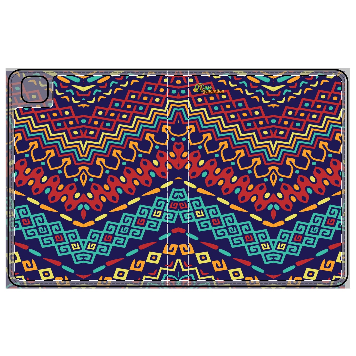 Vibrant Tablet Folio Case, Colorful Tech Accessory, Gift for Students, Bohemian Design, Stylish Tablet Sleeve iPad Pro 11