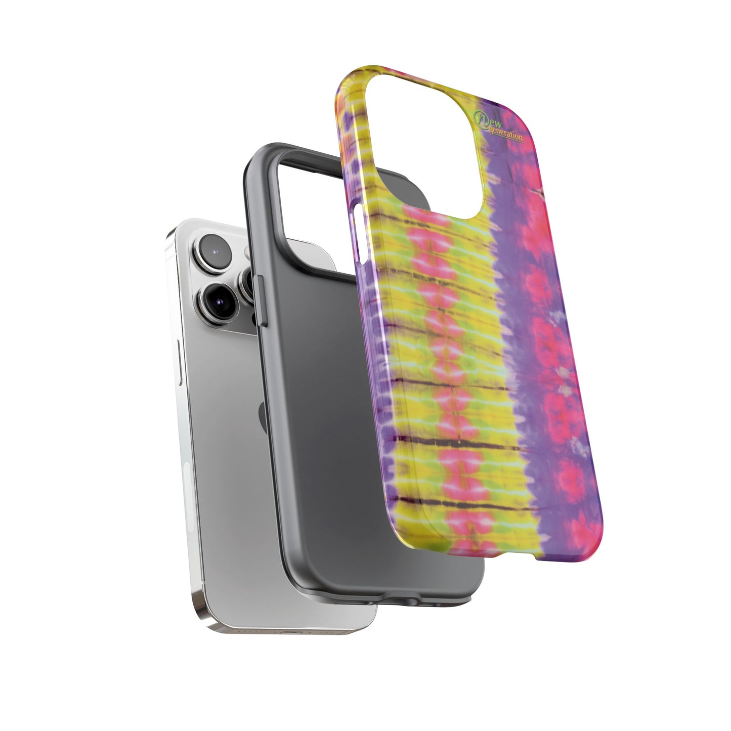 Tie-Dye Phone Case, Colorful Tough Case, Free-Spirited Phone Cover, Gift for Teens, Vibrant Phone Accessory, Funky Style