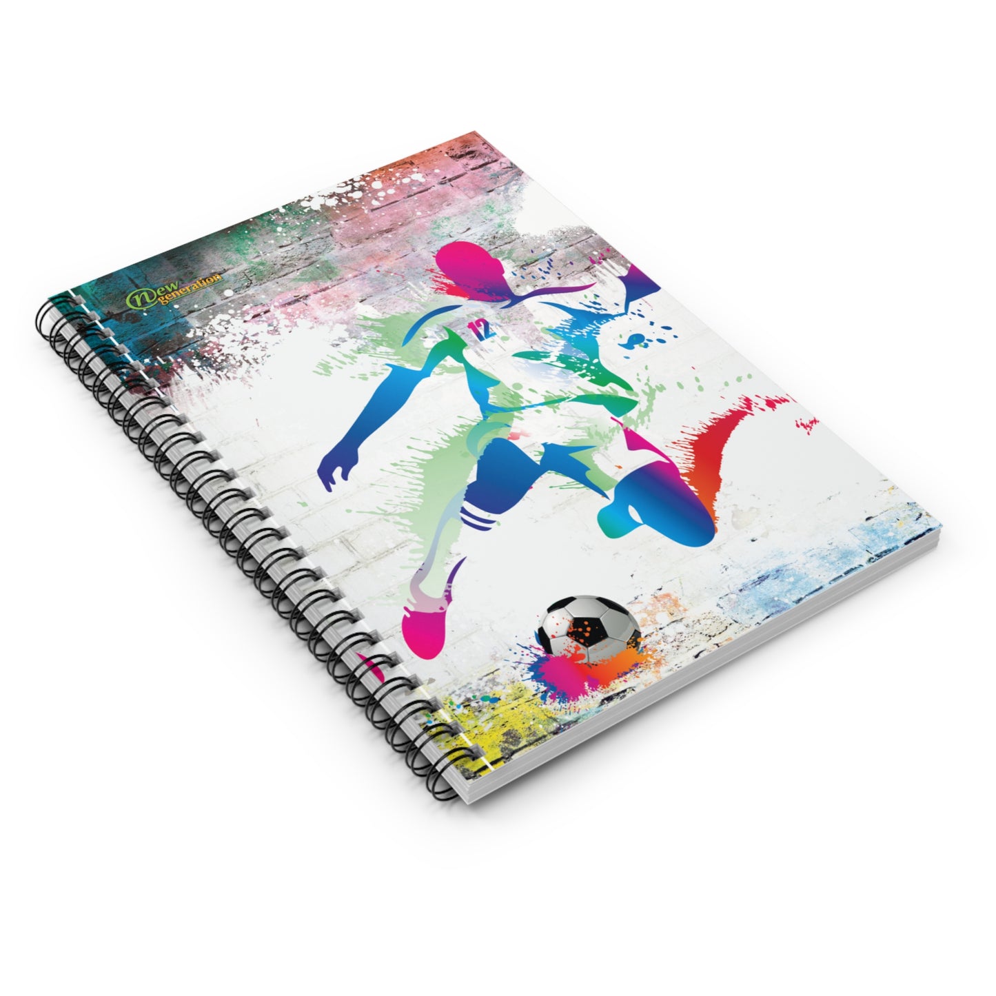 Hard Cover Lined Journal Notebook - Soccer Design Ruled Line, 6x8 inches with 118 pages for Work, School, Office, Home, Daily Planner,
