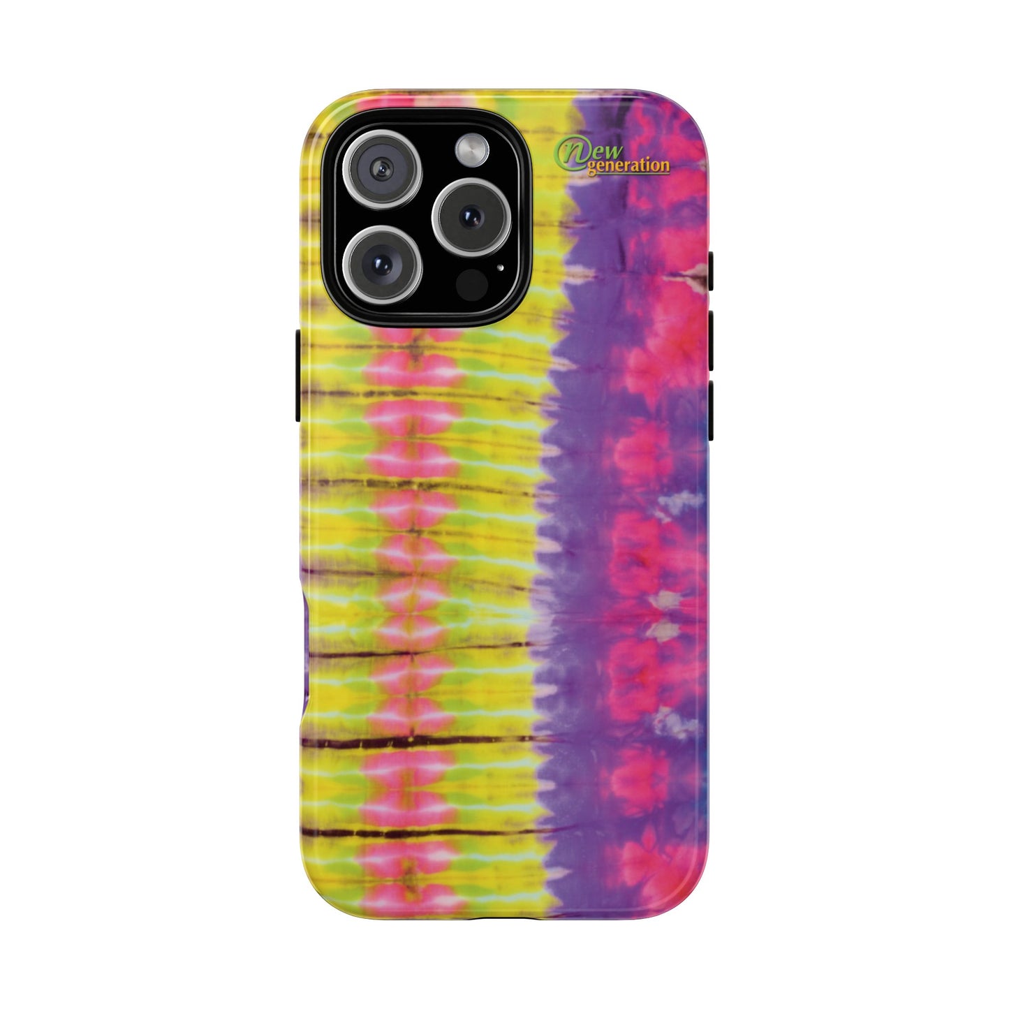 Tie-Dye Phone Case, Colorful Tough Case, Free-Spirited Phone Cover, Gift for Teens, Vibrant Phone Accessory, Funky Style iPhone 16 Pro Max Glossy
