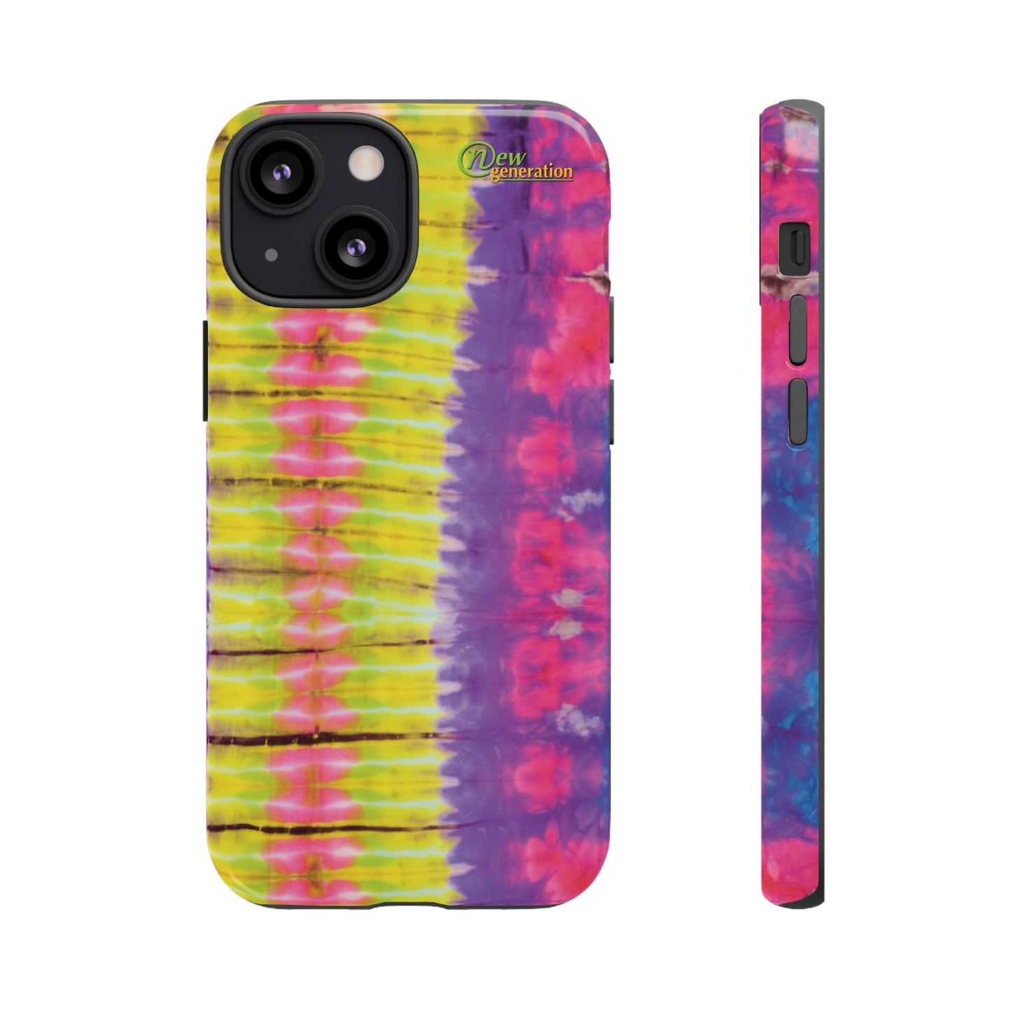 Tie-Dye Phone Case, Colorful Tough Case, Free-Spirited Phone Cover, Gift for Teens, Vibrant Phone Accessory, Funky Style iPhone 13 Mini Glossy