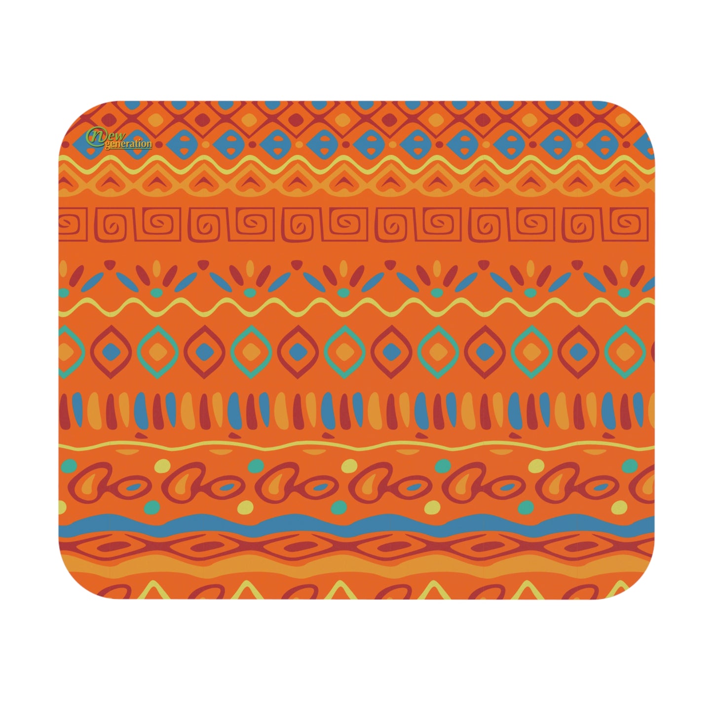 New Generation - Vibrant Boho Mouse Pad, Colorful Desk Accessory for Home Office, Gift for Students, Geometric Pattern, Computer Mouse Mat