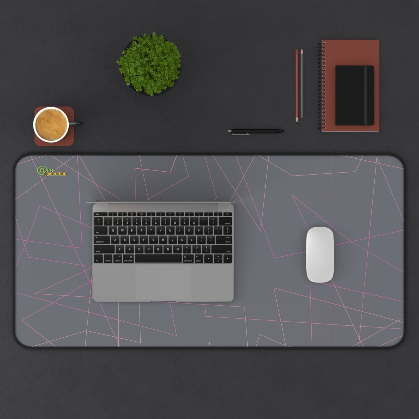 New Generation - Modern Geometric Desk Mat, Stylish Office Accessories, Elegant Mouse Pad, Minimalist Desk Decor, Gift for Home Office