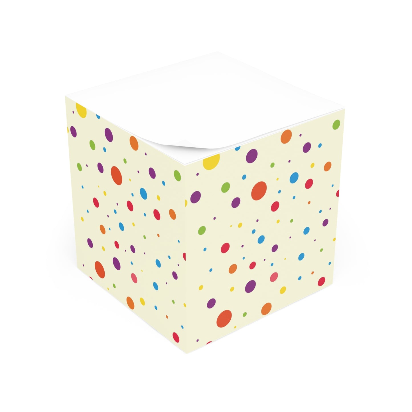 Colorful Polka Note Cube - Fun Desk Organizer, Office Supplies, Stationery Gift, Note Pad, Home Decor, Write & Remind