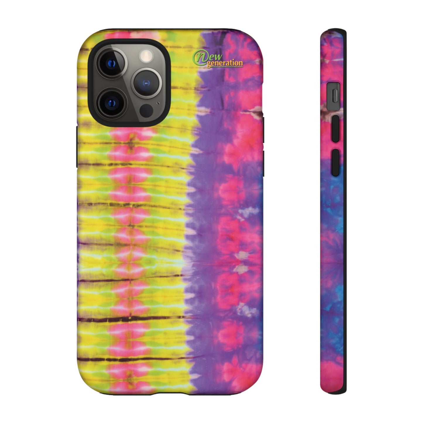 Tie-Dye Phone Case, Colorful Tough Case, Free-Spirited Phone Cover, Gift for Teens, Vibrant Phone Accessory, Funky Style iPhone 12 Pro Matte
