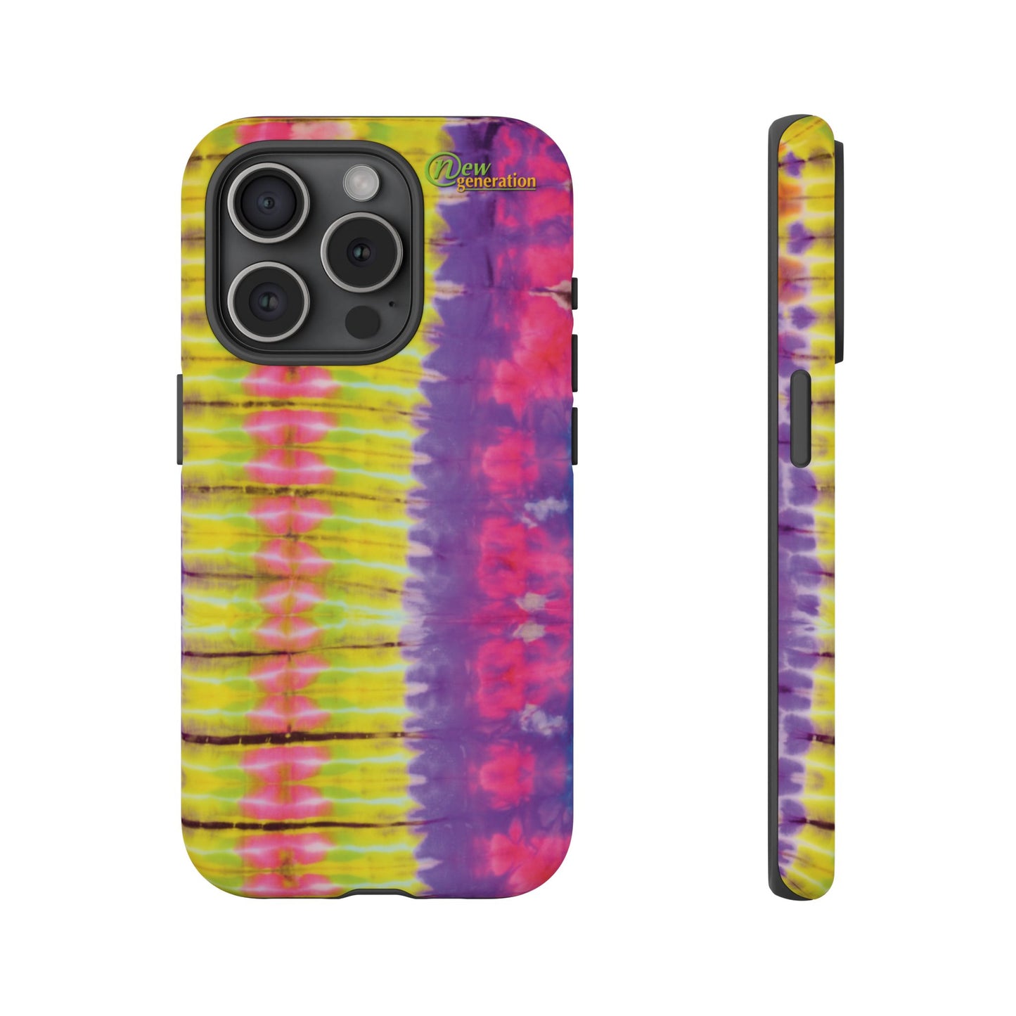 Tie-Dye Phone Case, Colorful Tough Case, Free-Spirited Phone Cover, Gift for Teens, Vibrant Phone Accessory, Funky Style iPhone 15 Pro Matte