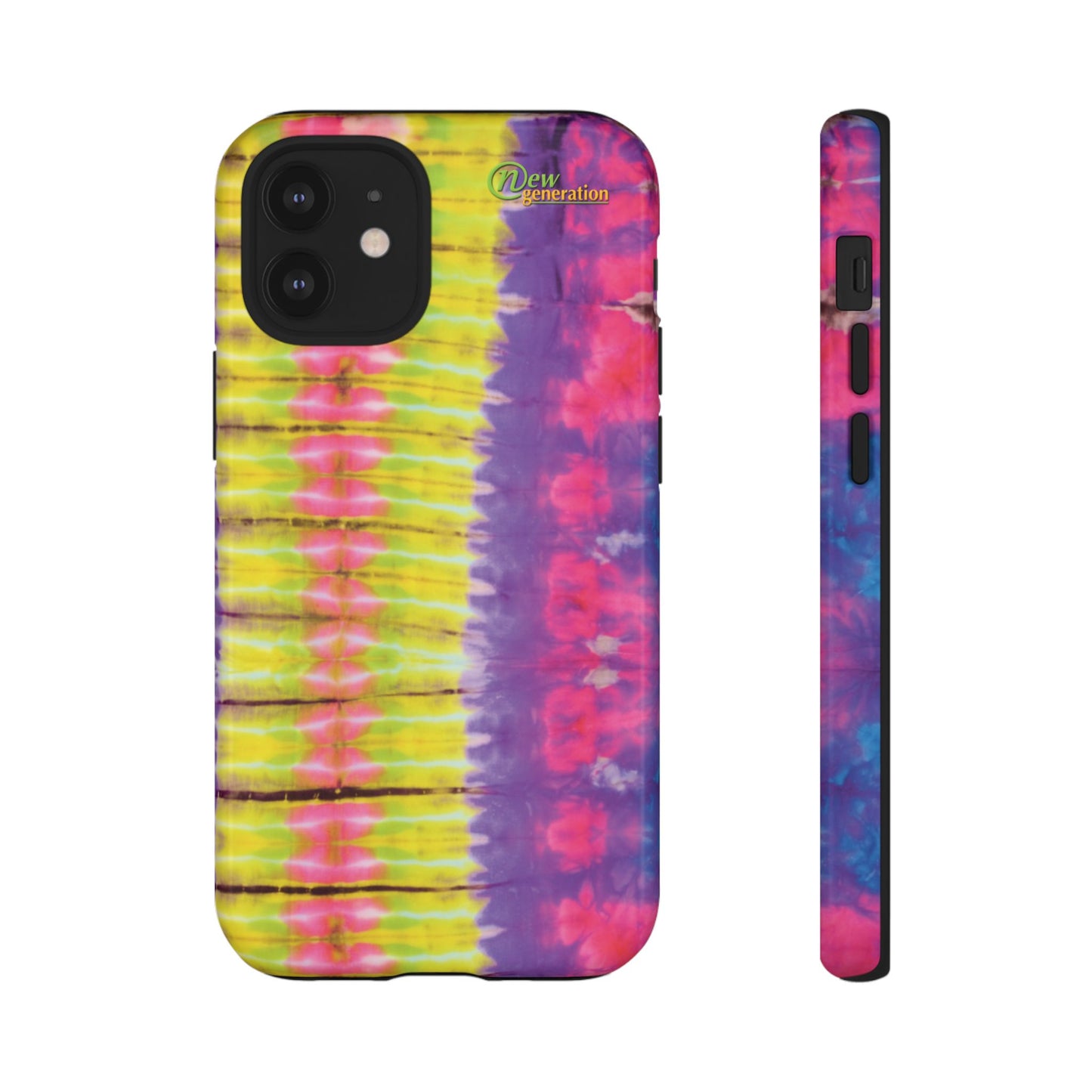 Tie-Dye Phone Case, Colorful Tough Case, Free-Spirited Phone Cover, Gift for Teens, Vibrant Phone Accessory, Funky Style iPhone 12 Mini Glossy
