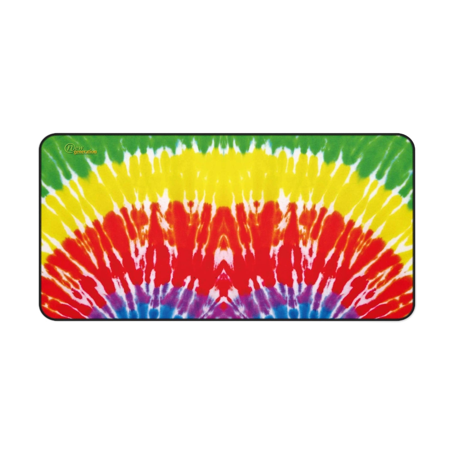 New Generation - Tie-Dye Desk Mat, Office Accessory, Creative Workspace Decor, Gift for Students, Boho Desk Pad, Eco-Friendly Home Office 16" × 32"