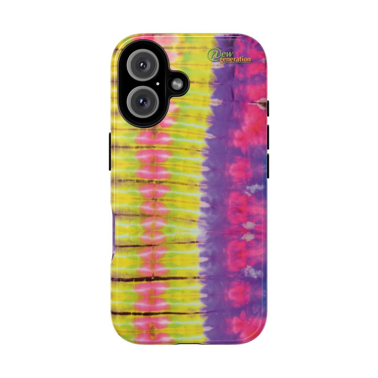 Tie-Dye Phone Case, Colorful Tough Case, Free-Spirited Phone Cover, Gift for Teens, Vibrant Phone Accessory, Funky Style iPhone 16 Glossy