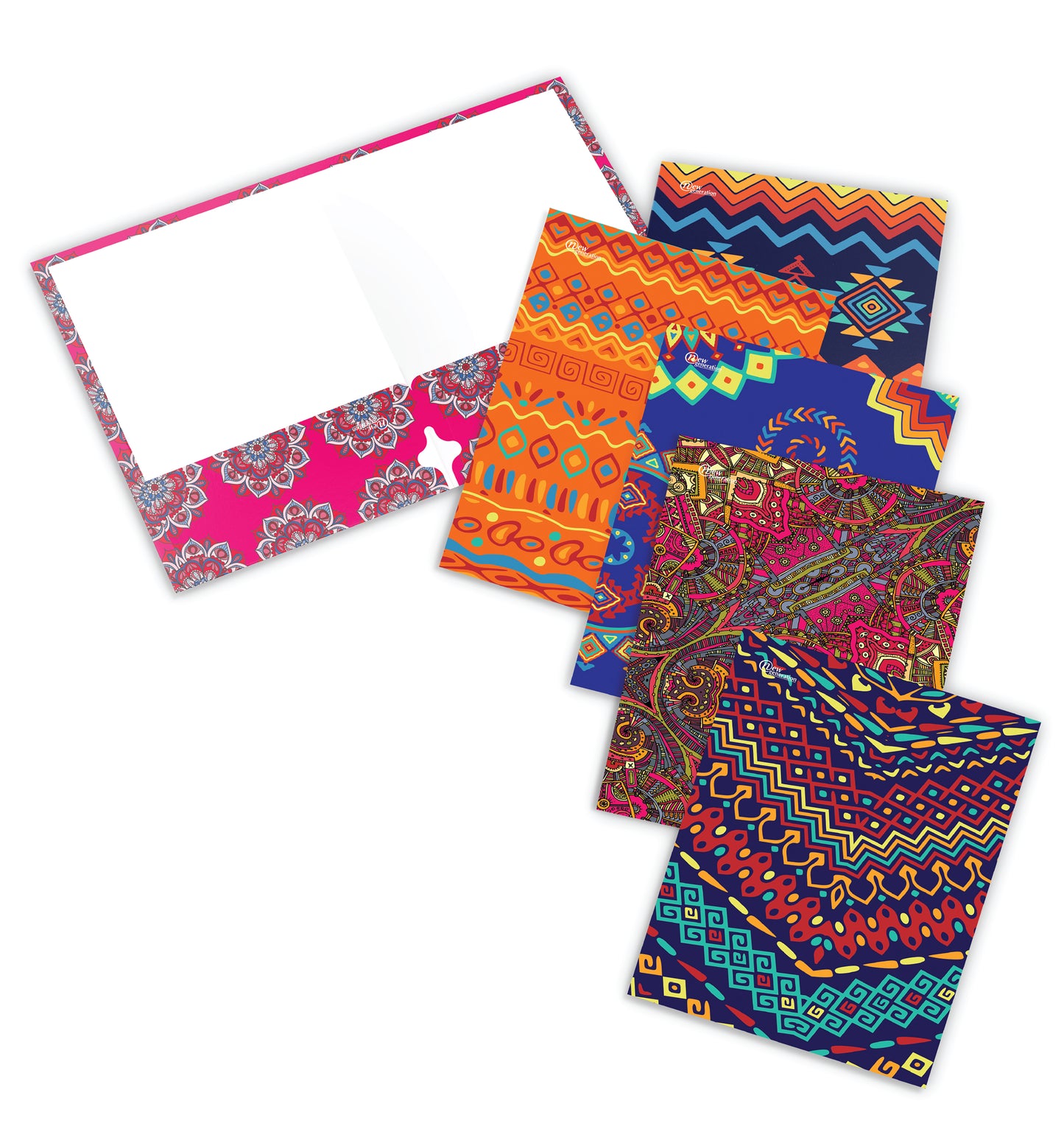 New Generation - Ethnic - 2 Pocket Folder / Portfolio, 6 Pack.