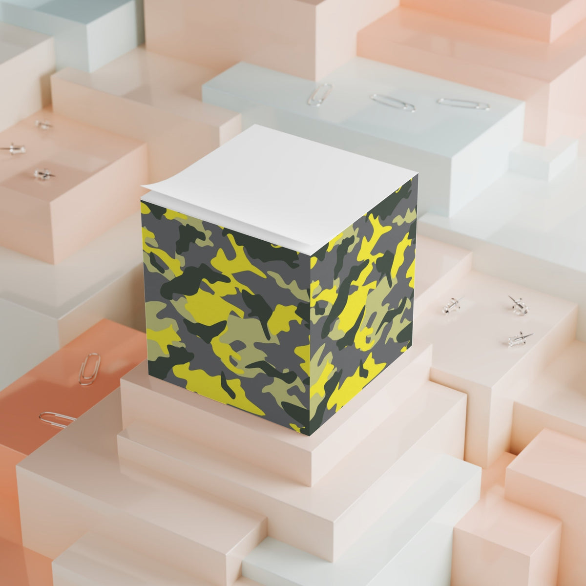 Colorful Camouflage Note Cube - Fun Desk Organizer, Office Supplies, Stationery Gift, Note Pad, Home Decor, Write & Remind