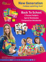 New Generation – Rainbow - Composition Notebooks, 80 Sheets / 160 Pages Wide Ruled pages Comp Book