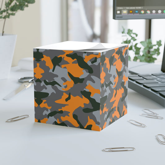 Colorful Camouflage Note Cube - Fun Desk Organizer, Office Supplies, Stationery Gift, Note Pad, Home Decor, Write & Remind White One size