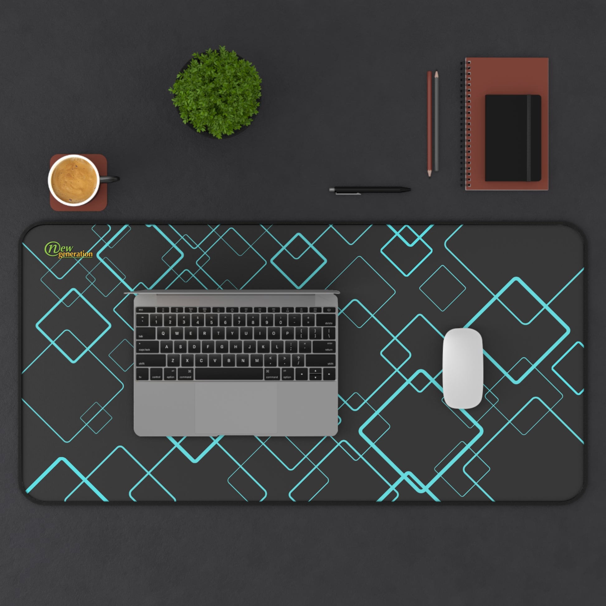 New Generation - Modern Geometric Desk Mat, Office Decor, Workspace Accessories, Gift for Students, Home Office Essentials