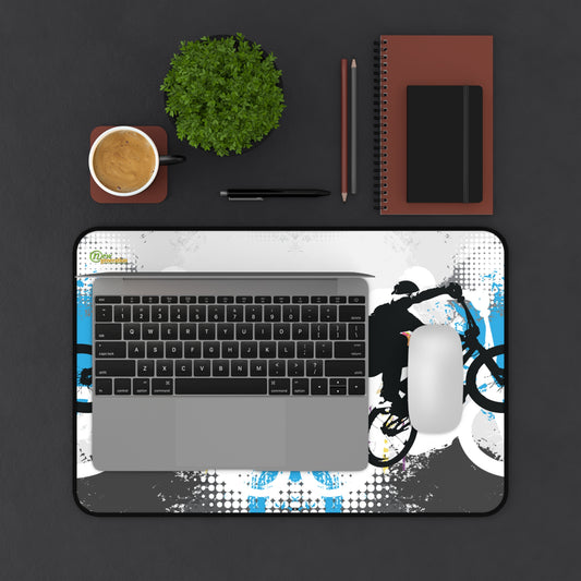 New Generation - Adventure-Themed Desk Mat, Biker Decor, Office Accessories, Gift for Cyclists, Gaming Mouse Pad 12" × 18"