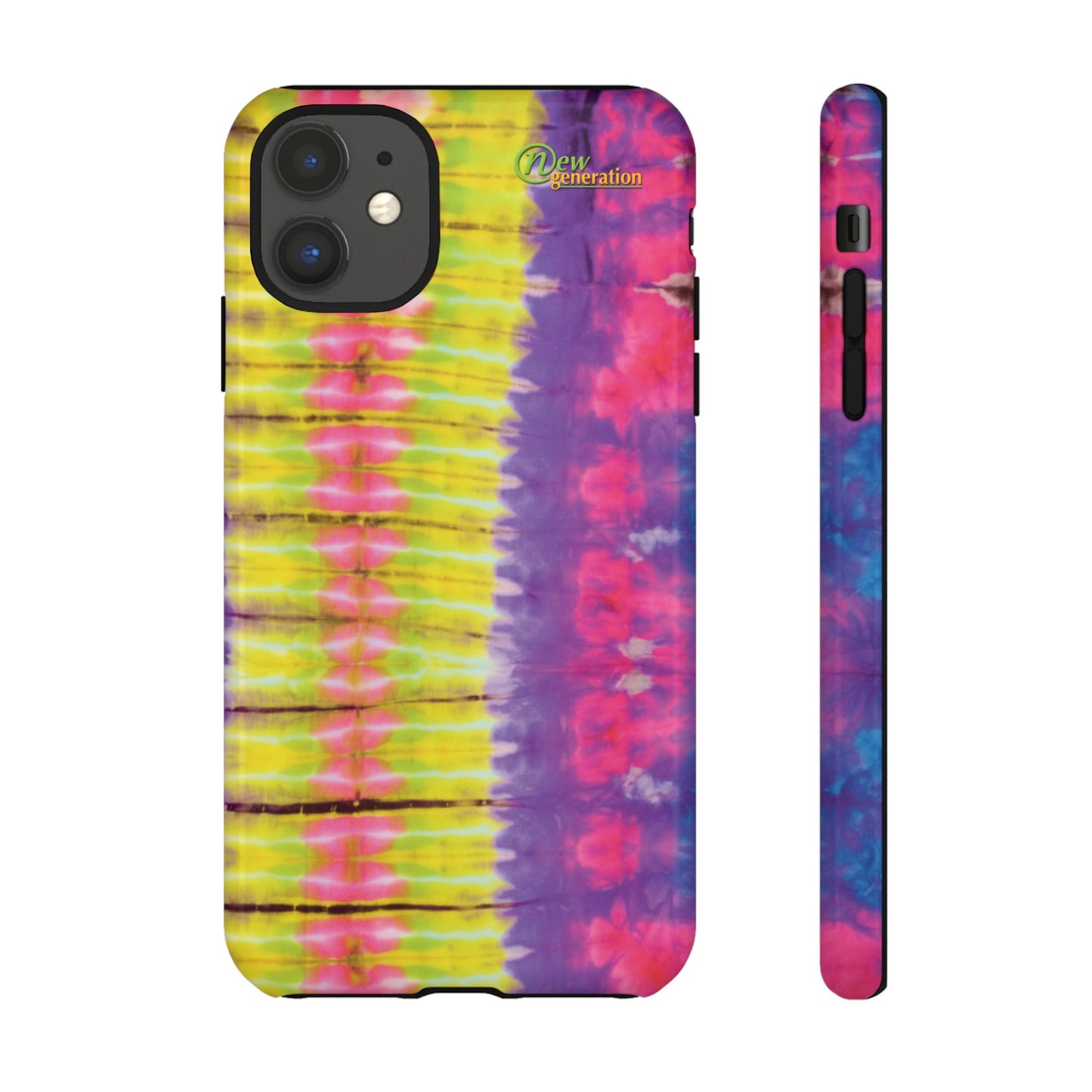 Tie-Dye Phone Case, Colorful Tough Case, Free-Spirited Phone Cover, Gift for Teens, Vibrant Phone Accessory, Funky Style iPhone 11 Glossy