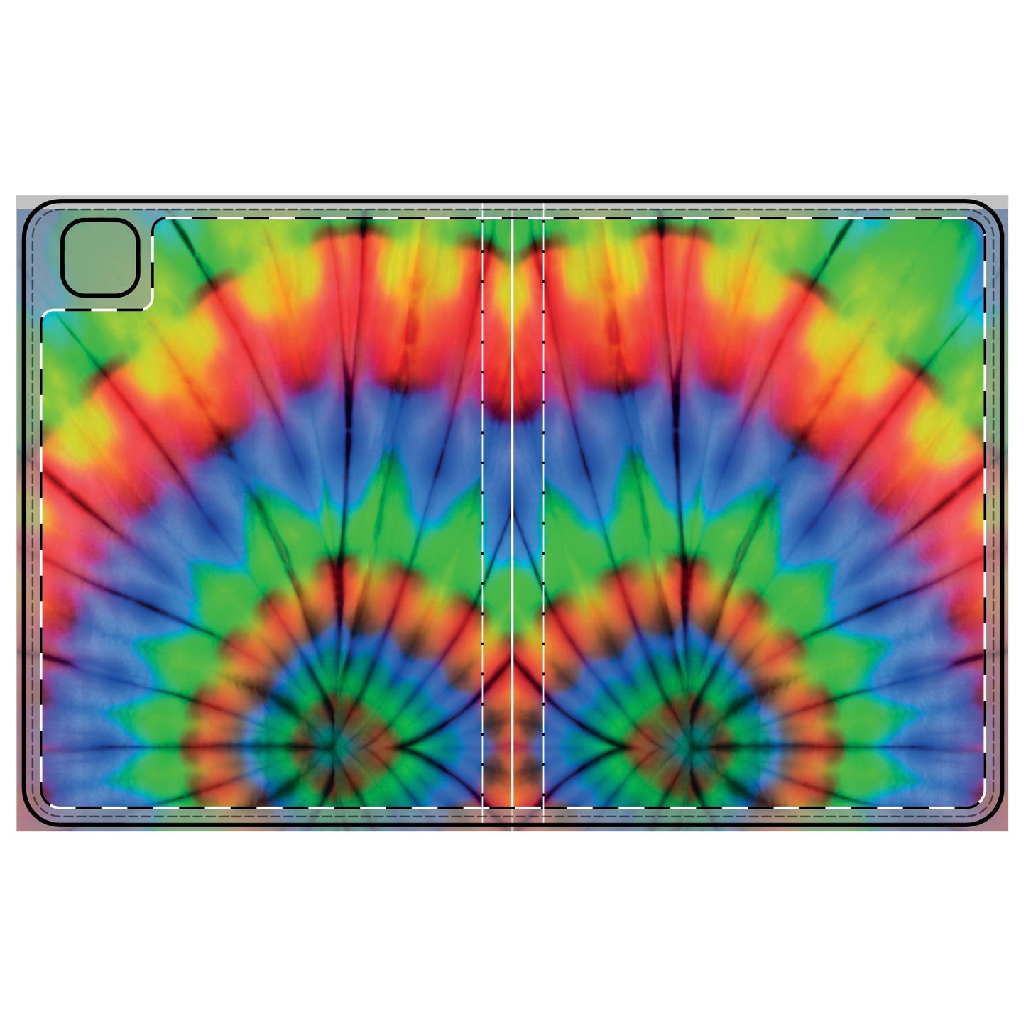 Colorful Tie-Dye Tablet Folio Case, Bohemian Style Cover, Unique Gift, Travel Accessory, Vibrant Pattern, Tech Organizer iPad Pro 11
