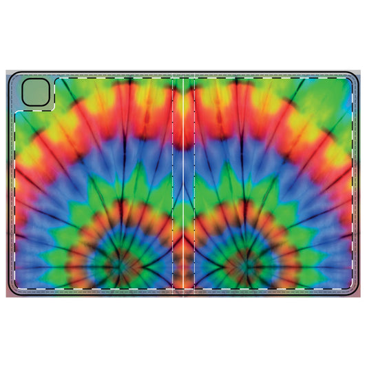 Colorful Tie-Dye Tablet Folio Case, Bohemian Style Cover, Unique Gift, Travel Accessory, Vibrant Pattern, Tech Organizer iPad Pro 11