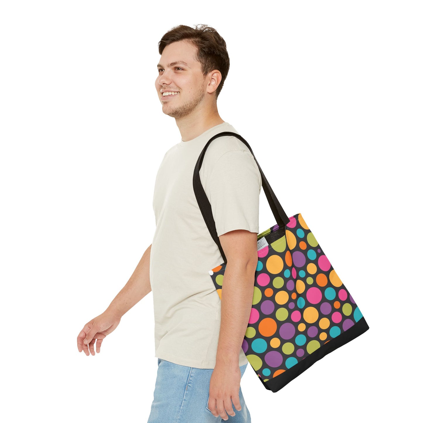 New Generation - Polka -Tote Bag Colorful Pattern, Shopping Bag, Gypsy Style Handbag, Festival Tote for Women, Unique Gift Idea