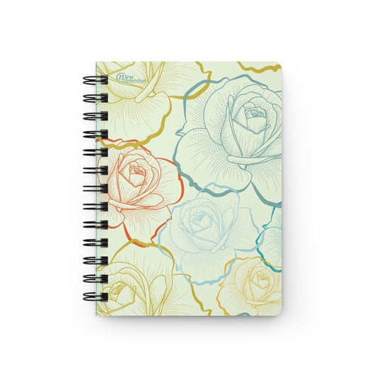 New Generation -  Floral - Spiral Bound Journal - 150 Pages Hard Cover Notebook for Writing, Doodling, Bullet Journaling, Sketching, Planner