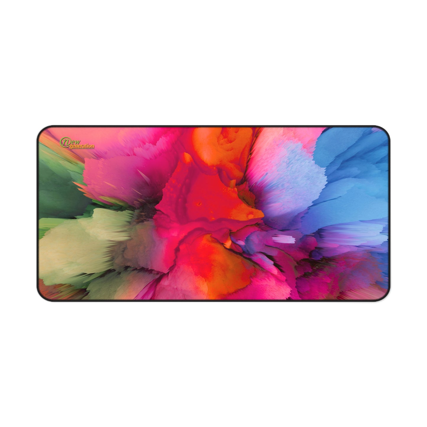 New Generation Vibrant Desk Mat Colorful Abstract Design for Home Office, Gaming, or Study, Non-Slip Surface, Perfect Gift for Art Lovers 16" × 32"
