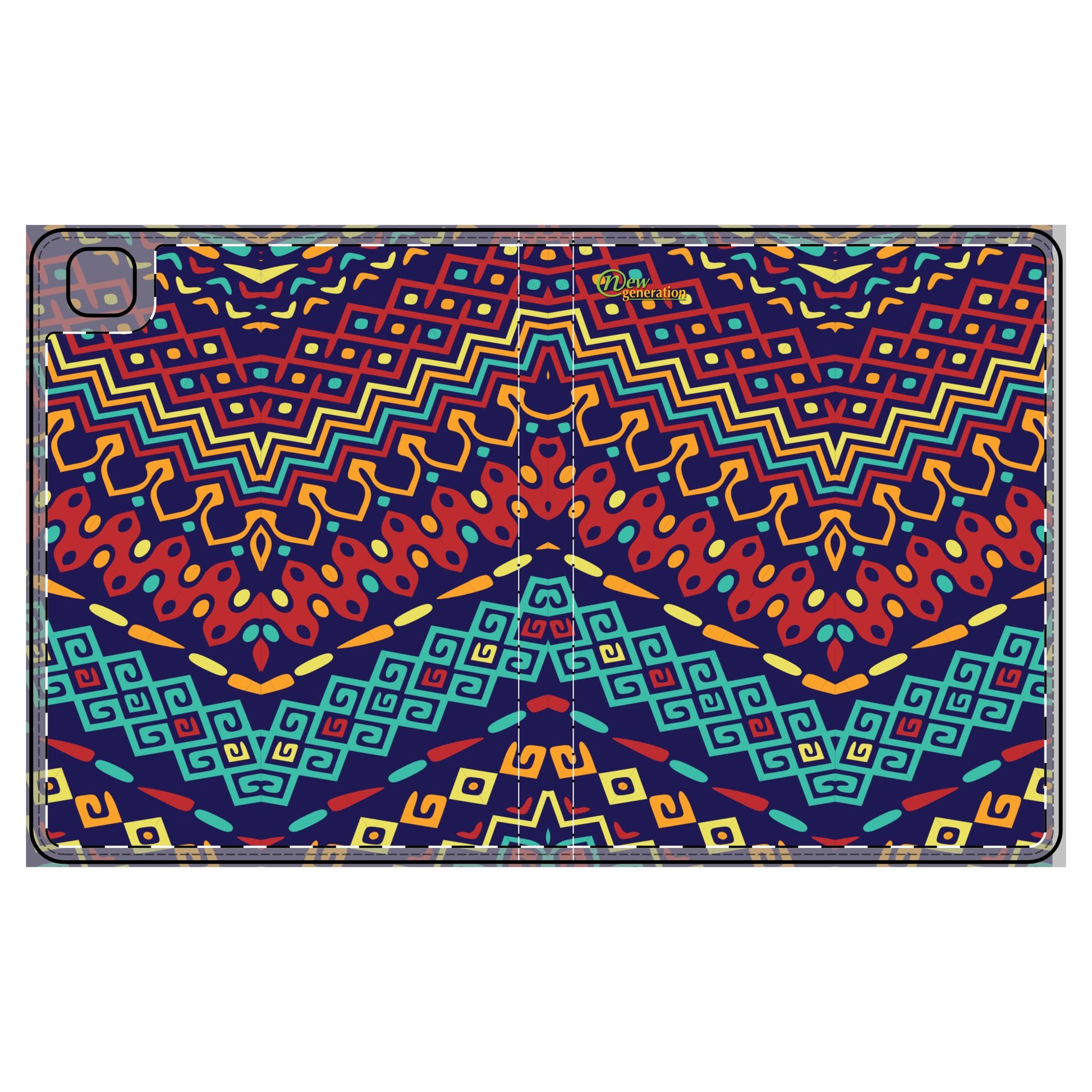 Vibrant Tablet Folio Case, Colorful Tech Accessory, Gift for Students, Bohemian Design, Stylish Tablet Sleeve iPad Pro 12.9