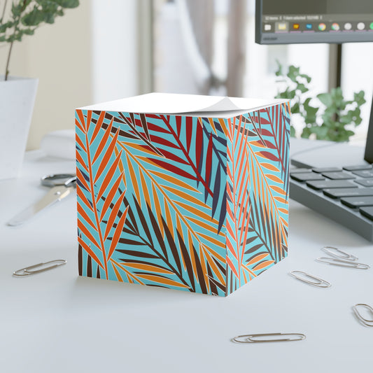 Colorful Pattern Note Cube - Fun Desk Organizer, Office Supplies, Stationery Gift, Note Pad, Home Decor, Write & Remind White One size