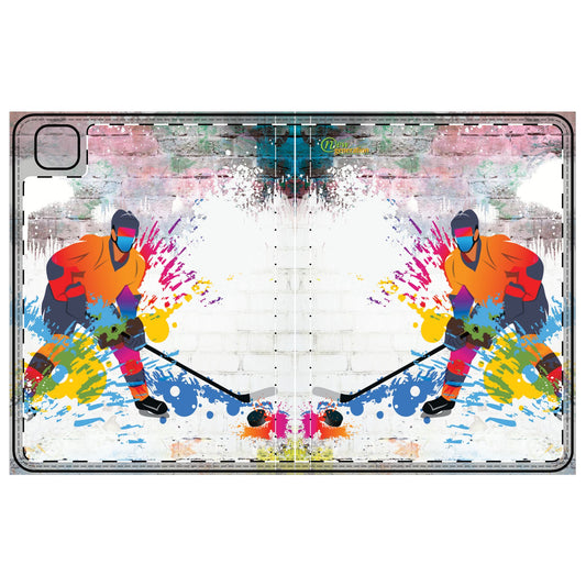 Colorful Hockey Tablet Folio Case , Perfect for Sports Fans, Gift for Gamers, Stylish Protection for Tablets, Unique Accessory. iPad Pro 11