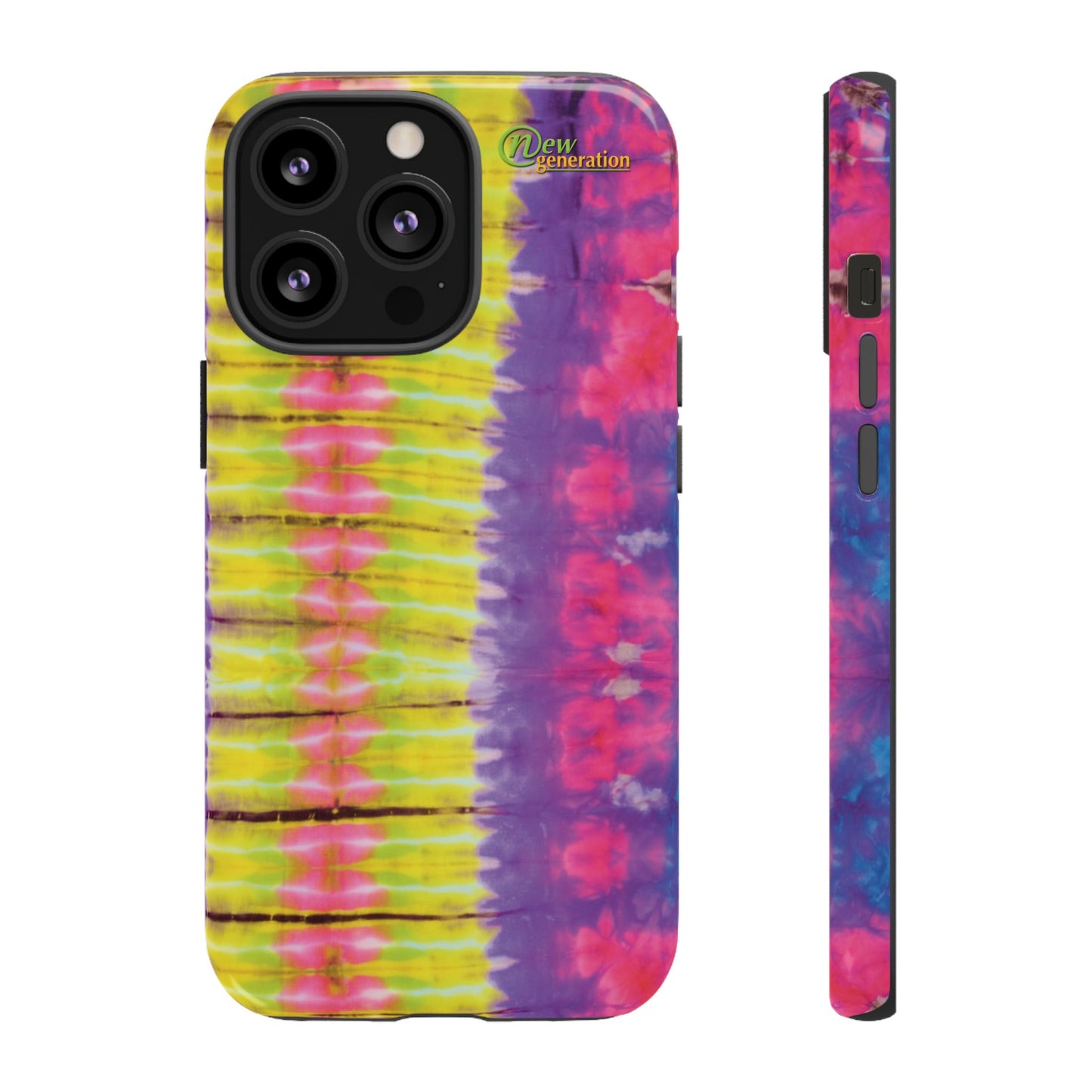 Tie-Dye Phone Case, Colorful Tough Case, Free-Spirited Phone Cover, Gift for Teens, Vibrant Phone Accessory, Funky Style iPhone 13 Pro Glossy