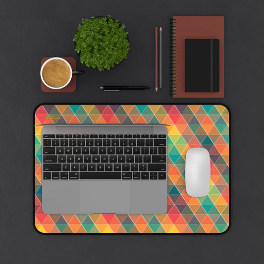 New Generation - Colorful Geometric Desk Mat | Office Decor | Gift for Students | Home Office Accessory | Desk Pad with Triangles 12" × 18"