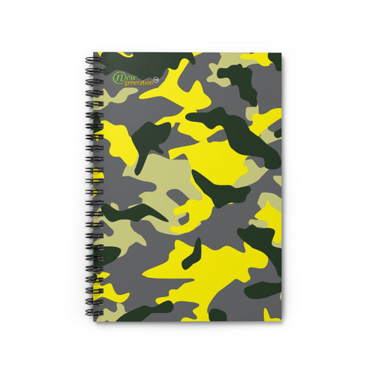 Hard Cover Lined Journal Notebook - Camou Yellow notebook Ruled Line, 6x8 inches with 118 pages for School, Home, Daily Planner, One Size
